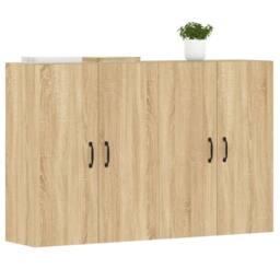 Berkfield Home Wall Mounted Cabinets 2 pcs Sonoma Oak Engineered Wood in Light Tan - thumbnail 1