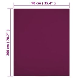Berkfield Home Jersey Fitted Sheet Bordeaux 90x200 cm Cotton in Red - thumbnail 4