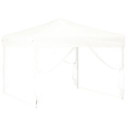 Berkfield Home Folding Party Tent with Sidewalls White 3x3 m - thumbnail 3