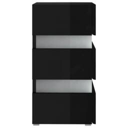 Berkfield Home LED Bedside Cabinet High Gloss Black 45x35x67 cm Engineered Wood - Size: 45 x 35 x 67 cm - thumbnail 6