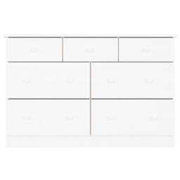 Berkfield Home Beautiful Chest of Drawers ALTA White 112x35x73 cm Solid Wood Pine - Size: 112 x 35 x 73 cm - thumbnail 4