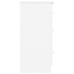 Berkfield Home Beautiful Chest of Drawers ALTA White 112x35x73 cm Solid Wood Pine - Size: 112 x 35 x 73 cm - thumbnail 5