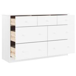 Berkfield Home Beautiful Chest of Drawers ALTA White 112x35x73 cm Solid Wood Pine - Size: 112 x 35 x 73 cm - thumbnail 1