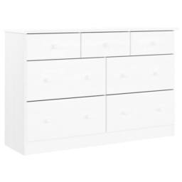 Berkfield Home Beautiful Chest of Drawers ALTA White 112x35x73 cm Solid Wood Pine - Size: 112 x 35 x 73 cm - thumbnail 3