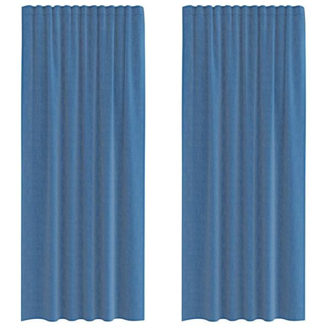 Berkfield Home Voile Curtains with Rod Pockets 2 pcs Royal Blue - image 1