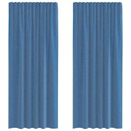 Berkfield Home Voile Curtains with Rod Pockets 2 pcs Royal Blue - thumbnail 1