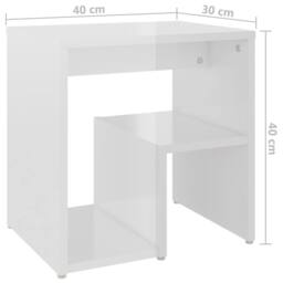 Berkfield Home Durable Bed Cabinets 2 pcs High Gloss White 40x30x40 cm Engineere - Size: 40 x 30 x 40 cm - thumbnail 8