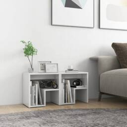 Berkfield Home Durable Bed Cabinets 2 pcs High Gloss White 40x30x40 cm Engineere - Size: 40 x 30 x 40 cm - thumbnail 2