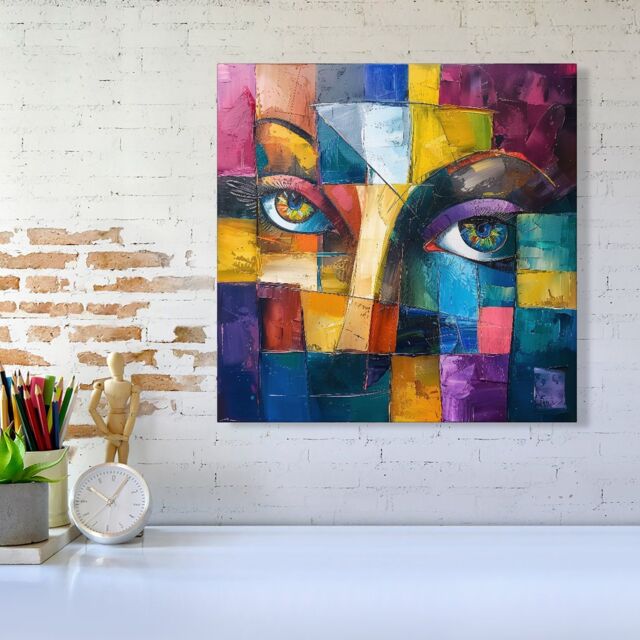 "Warren Reed - Designer Fragmented Vision: Eyes Of The Soul Canvas - Size: W16"" x H16""" - image 1