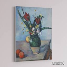 "Artery8 The Vase of Tulips Still Life Painting Cezanne Canvas Wall Art Print - Size: W18"" x H24""" - thumbnail 2