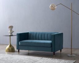 Home Detail Thomas 2 Seater Velvet Sofa in Blue