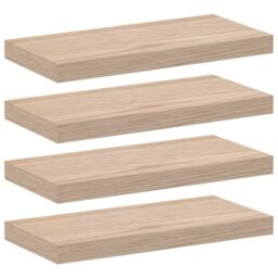 Berkfield Home Floating Shelves 4 pcs 50x23.5x4 cm Engineered Wood in Brown - thumbnail 2