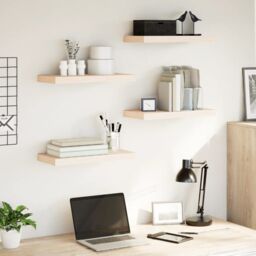 Berkfield Home Floating Shelves 4 pcs 50x23.5x4 cm Engineered Wood in Brown - thumbnail 1