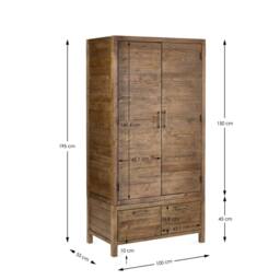 Cheshire Premium Legacy 2 Door Wardrobe in Cashew in Beige - thumbnail 4