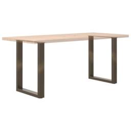 Berkfield Home Coffee Table Legs U-Shaped 2 pcs Natural Steel 70x(72-73) cm Steel in Brown - thumbnail 8