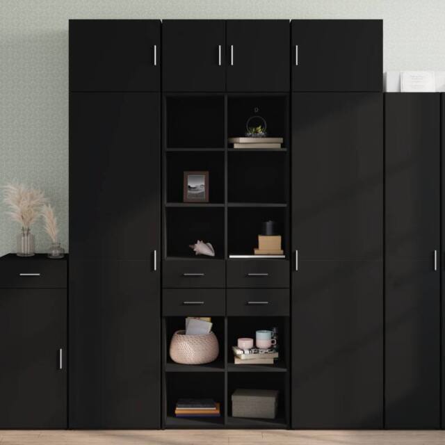 Berkfield Home Highboard Black 70x42.5x185 cm Engineered Wood - image 1