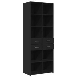 Berkfield Home Highboard Black 70x42.5x185 cm Engineered Wood - thumbnail 2