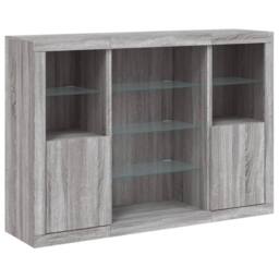 Berkfield Home Sideboards with LED Lights 3 pcs Grey Sonoma Engineered Wood - thumbnail 5