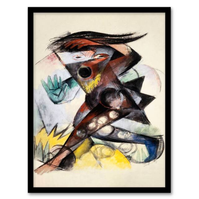 Artery8 Franz Marc Framed Wall Art Print Caliban Figurine for The Tempest - Size: A4 - image 1