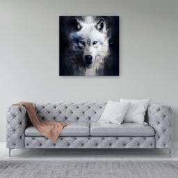 Warren Reed - Designer White Wolf Face Splashart Dark Backgrouns Canvas - Size: w10 inch x h10 inch - thumbnail 4