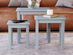 Home Discount Vida Designs Yorkshire Nest of 3 Tables Coffee Side Tables in Grey - thumbnail 4