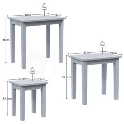 Home Discount Vida Designs Yorkshire Nest of 3 Tables Coffee Side Tables in Grey - thumbnail 2