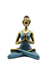 KDMD Elegant Bronze & Turquoise Yoga Lady Figurine - 24cm Decor - thumbnail 1