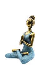 KDMD Elegant Bronze & Turquoise Yoga Lady Figurine - 24cm Decor - thumbnail 2