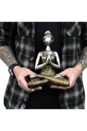 KDMD Elegant Bronze & Turquoise Yoga Lady Figurine - 24cm Decor - thumbnail 4