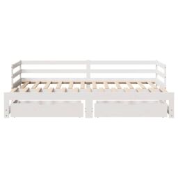 Berkfield Home Daybed with Trundle & Drawers without Mattress White 80x200 cm - thumbnail 4