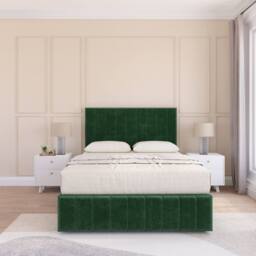 "Sloomy California Divan Bed Base Slate Naples 4 Drawers 12"" Footboard & 54"" Floor Standing Headboard in Emerald - Size: Super King" - thumbnail 2