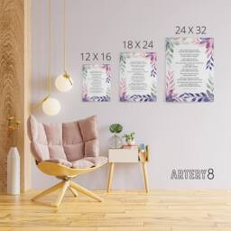 "Artery8 Beatitudes Sermon Of The Mount Jesus Canvas Wall Art Print in Purple - Size: W18"" x H24""" - thumbnail 4