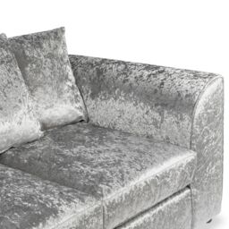 Snugg Furniture UK Limited Aurora Crushed Velvet 3 Seater Sofa in Silver - thumbnail 2