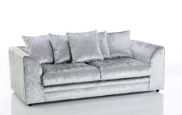 Snugg Furniture UK Limited Aurora Crushed Velvet 3 Seater Sofa in Silver - thumbnail 1