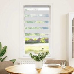 Berkfield Home Zebra Blind White 55x150 cm Fabric Width 50.9 cm Polyester - thumbnail 2