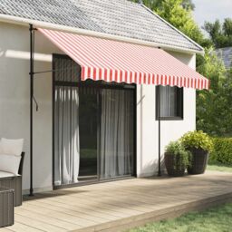 Berkfield Home Replacement Fabric for Awning Red & White Stripe 3x2.5 m
