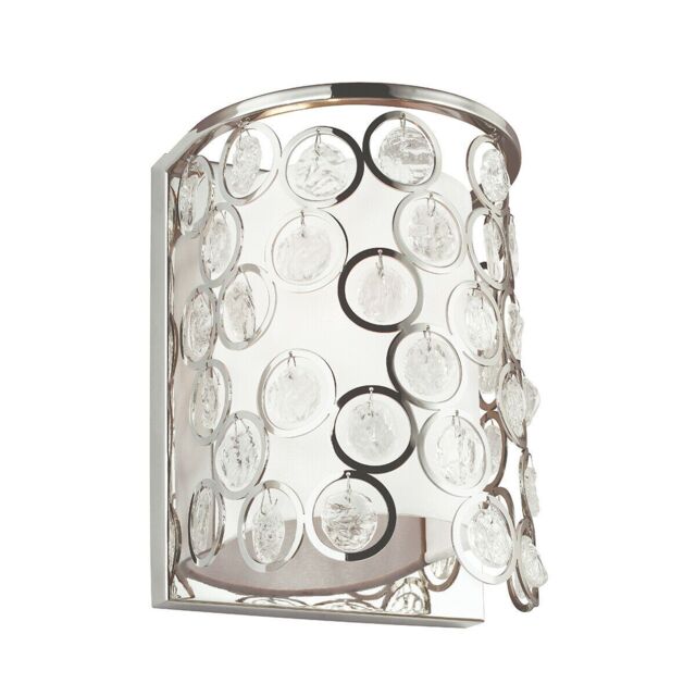 Loops Wall Light Sconce Highly Polished Nickel Finish LED E27 60W Bulb d00816 in Metallics