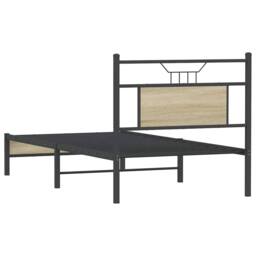 Berkfield Home Decorative Bed Frame without Mattress Sonoma Oak 80x200 cm Engine in Brown - thumbnail 8