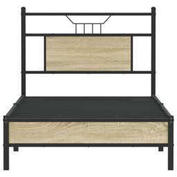 Berkfield Home Decorative Bed Frame without Mattress Sonoma Oak 80x200 cm Engine in Brown - thumbnail 6