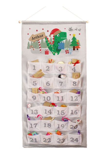 Personalised Memento Company Personalised Dinosaur Advent Calendar in Grey - image 1