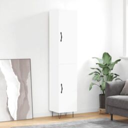 Berkfield Home Highboard White 34.5x34x180 cm Engineered Wood - thumbnail 1