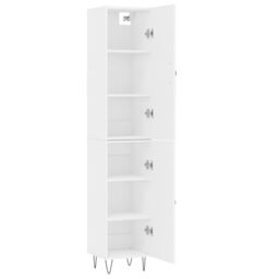 Berkfield Home Highboard White 34.5x34x180 cm Engineered Wood - thumbnail 4