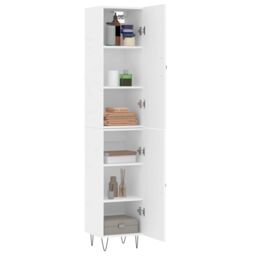 Berkfield Home Highboard White 34.5x34x180 cm Engineered Wood - thumbnail 3