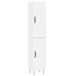Berkfield Home Highboard White 34.5x34x180 cm Engineered Wood - thumbnail 2