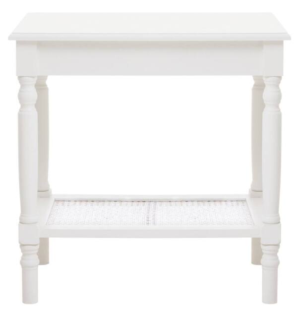 Orsina Ivory Side Table, Night Stand End Table with Bottom Shelf, Bedside Night Table for Home in White - image 1