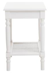 Orsina Ivory Side Table, Night Stand End Table with Bottom Shelf, Bedside Night Table for Home in White - thumbnail 3