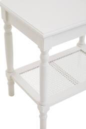 Orsina Ivory Side Table, Night Stand End Table with Bottom Shelf, Bedside Night Table for Home in White - thumbnail 5