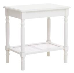 Orsina Ivory Side Table, Night Stand End Table with Bottom Shelf, Bedside Night Table for Home in White - thumbnail 2