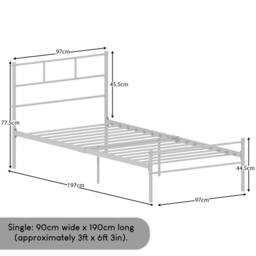 HD Designs Dorset Metal Single Double King Bed Frame Bedroom Furniture in White - thumbnail 3