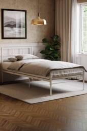 HD Designs Dorset Metal Single Double King Bed Frame Bedroom Furniture in White - thumbnail 1